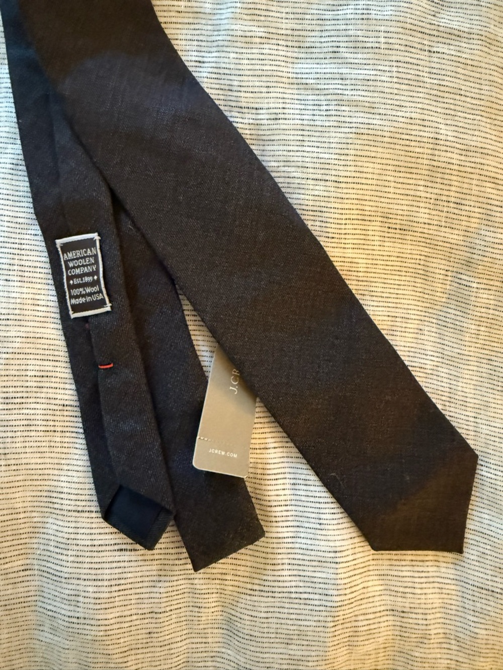 J Crew American Woolen Company Dark Charcoal Wool Tie